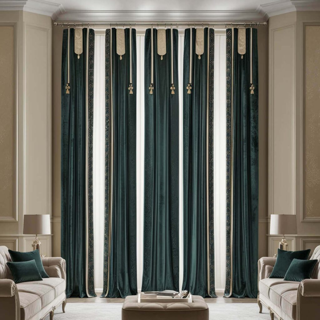 Curtains up to the ceiling height