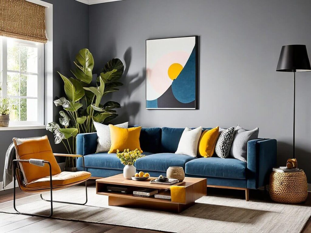 Cozy Small Living Room:Décor with Cool Shades