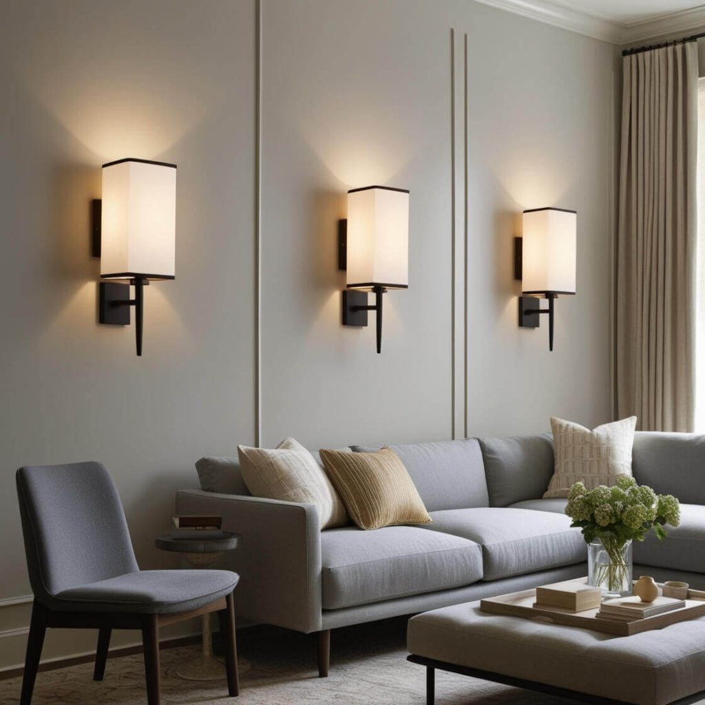 Cozy Small Living Room:Décor with Wall Lights