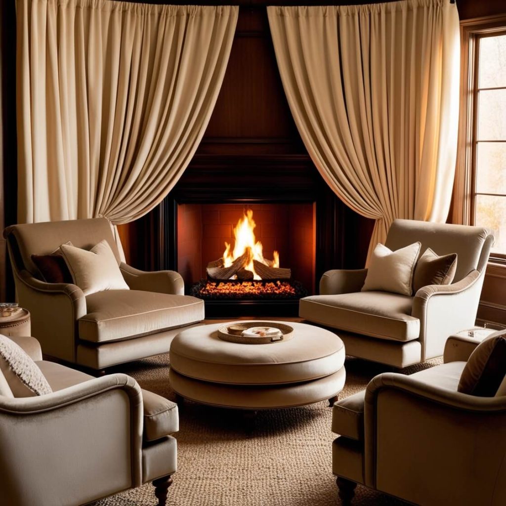 Décor with curtains