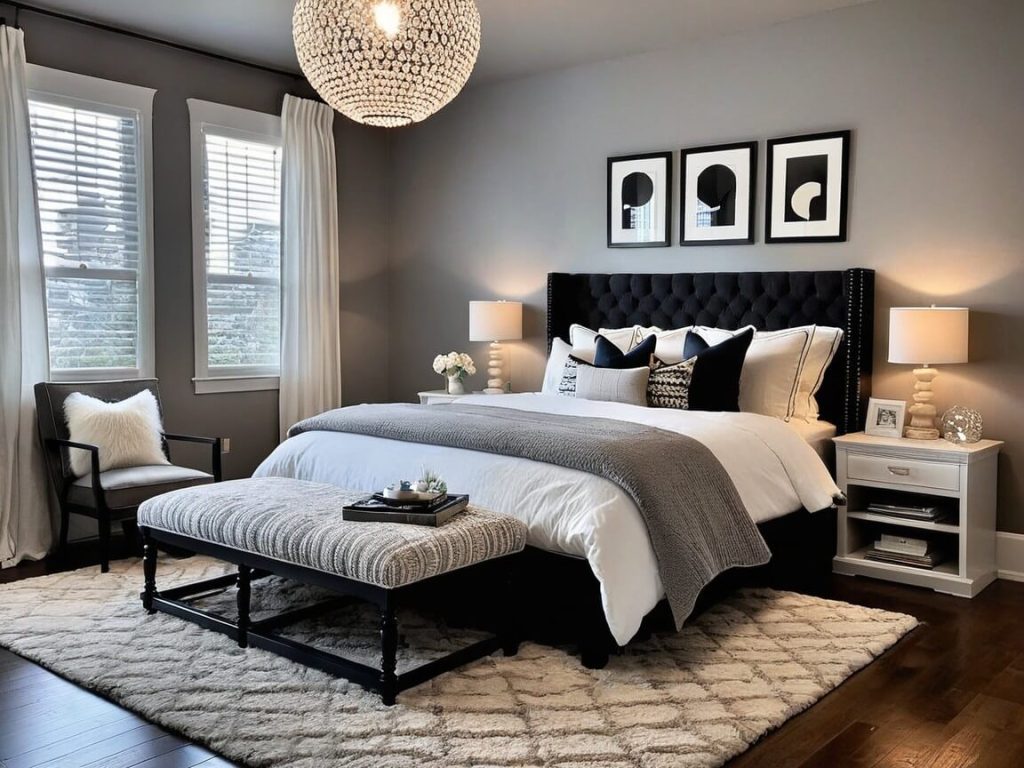 Warm Aesthetic Cozy Bedroom Decor Ideas:Dramatic Bed Frame