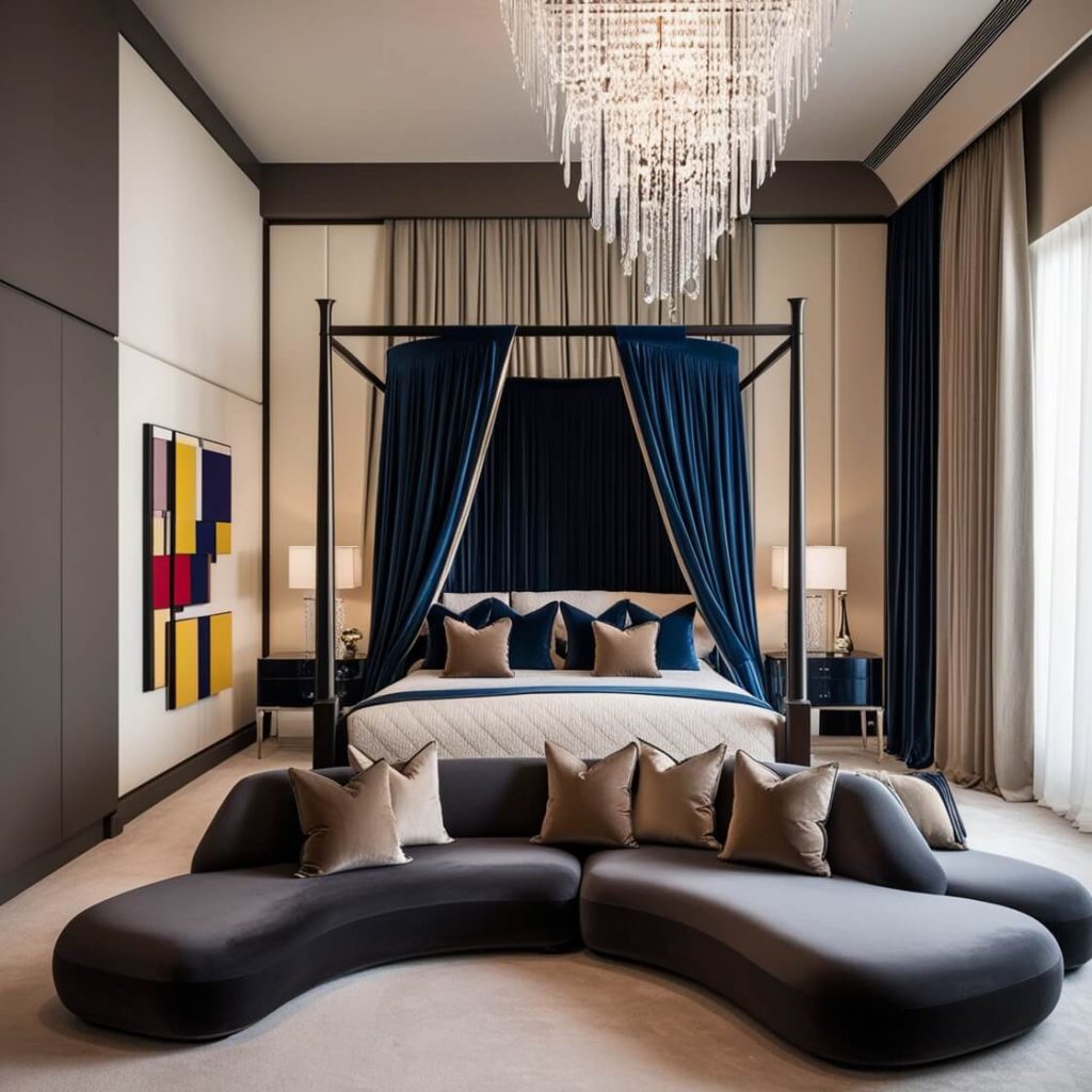 Warm Aesthetic Cozy Bedroom Decor Ideas:Dramatic sophistication