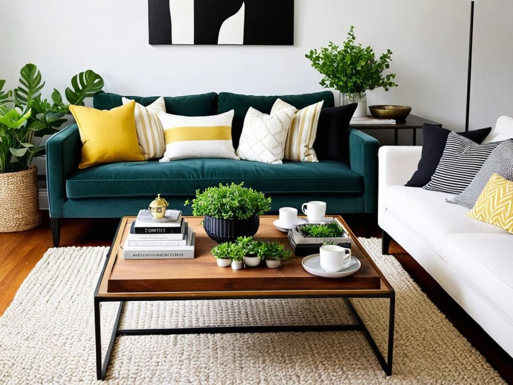 Dress up the coffee table with greenery