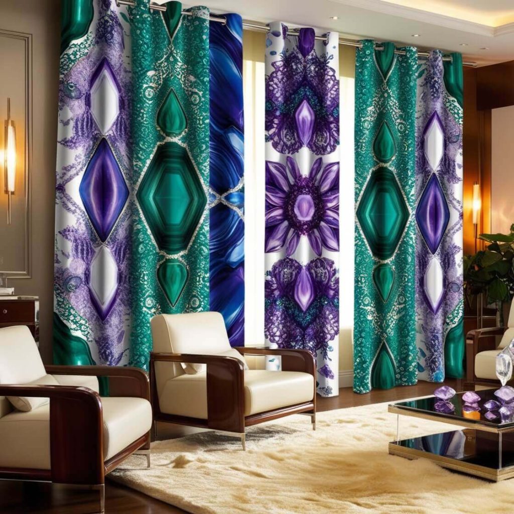 Gemstone print curtains