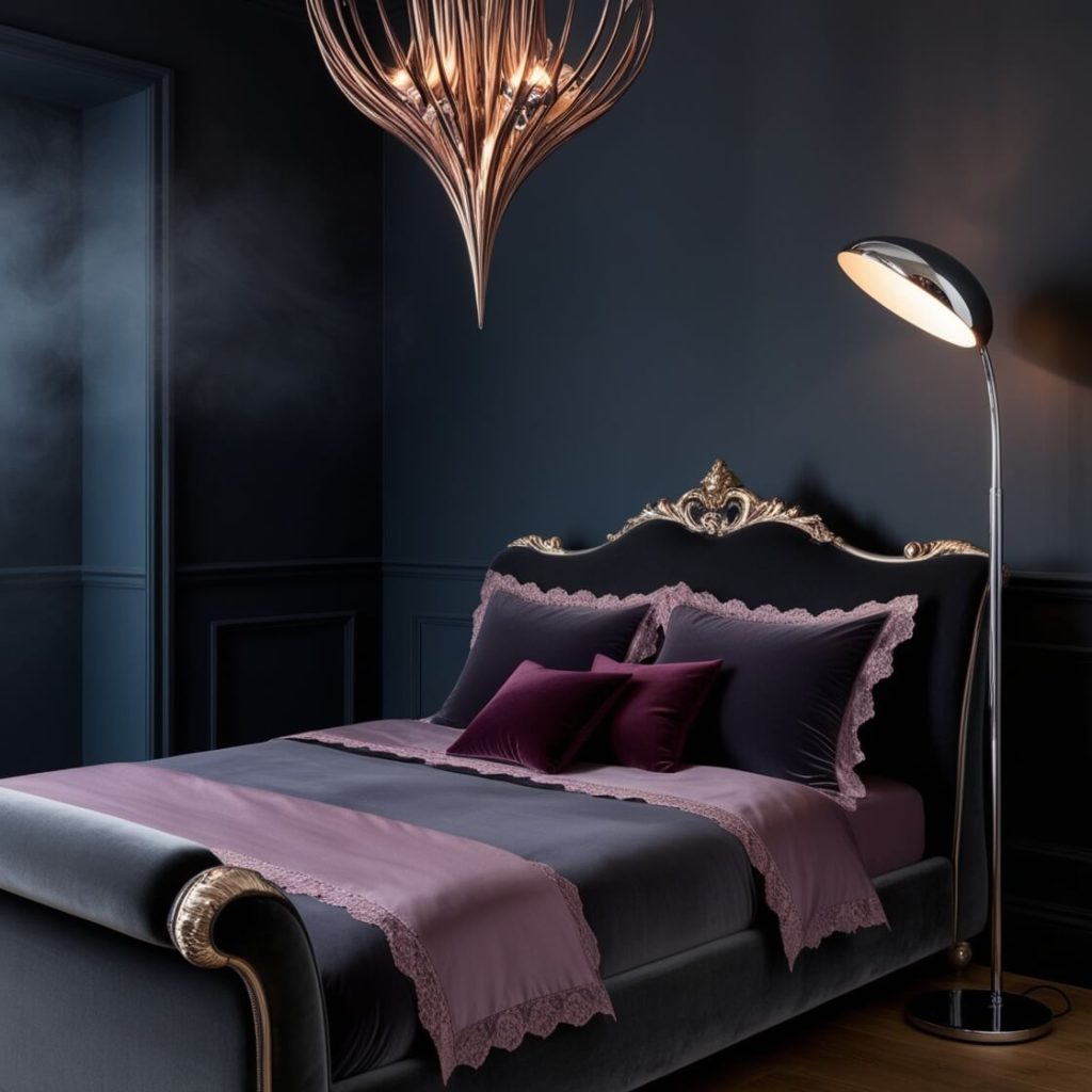 Dark and Moody Cozy bedroom