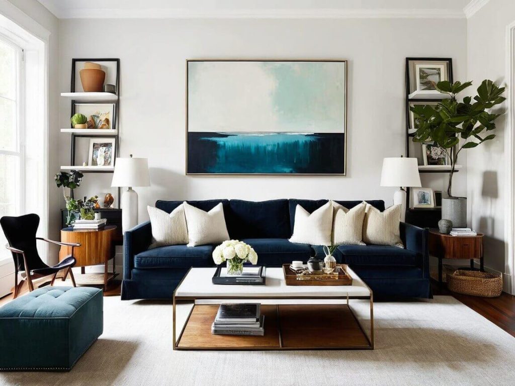 Hang Large Artwork Over the Sofa