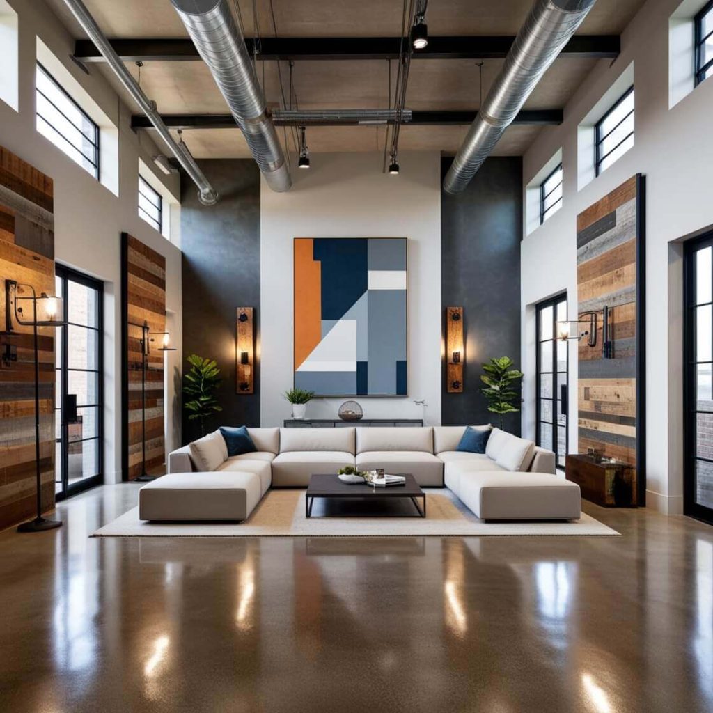 Industrial Interest Large Living Room