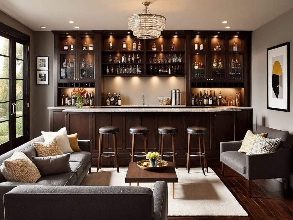 Appartment Cozy Living Room Decor Ideas: Install a Home bar