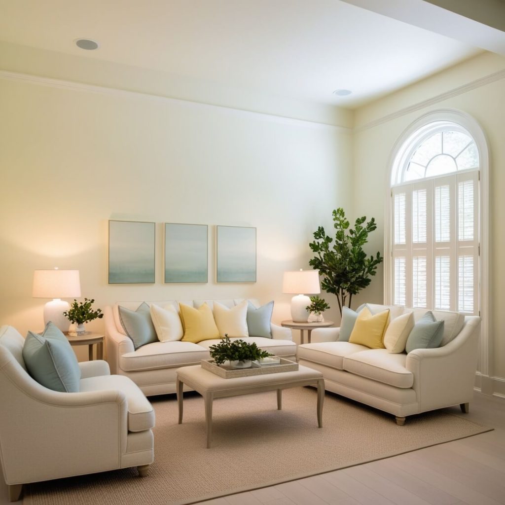 Light Colour Contrast Living Room Decoration and Design Ideas