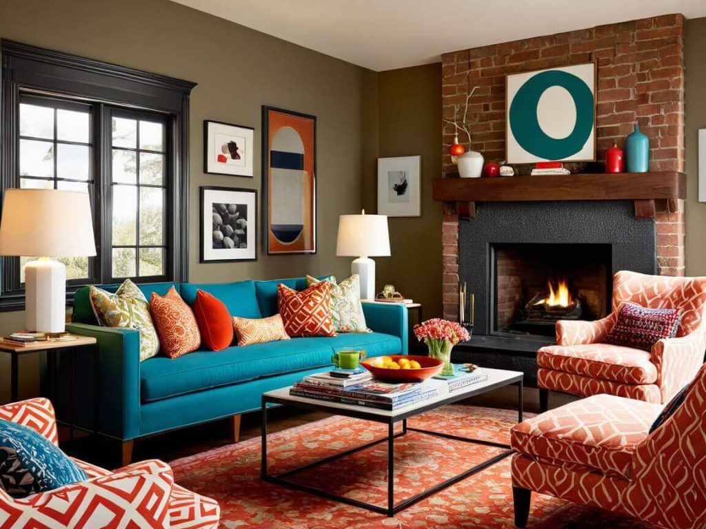 Appartment Cozy Living Room Decor Ideas: Mix and Match Bold Patterns