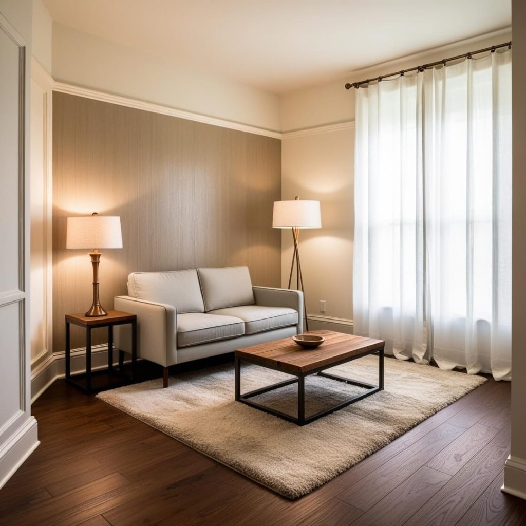 Modern Cozy Living Room Finishing
