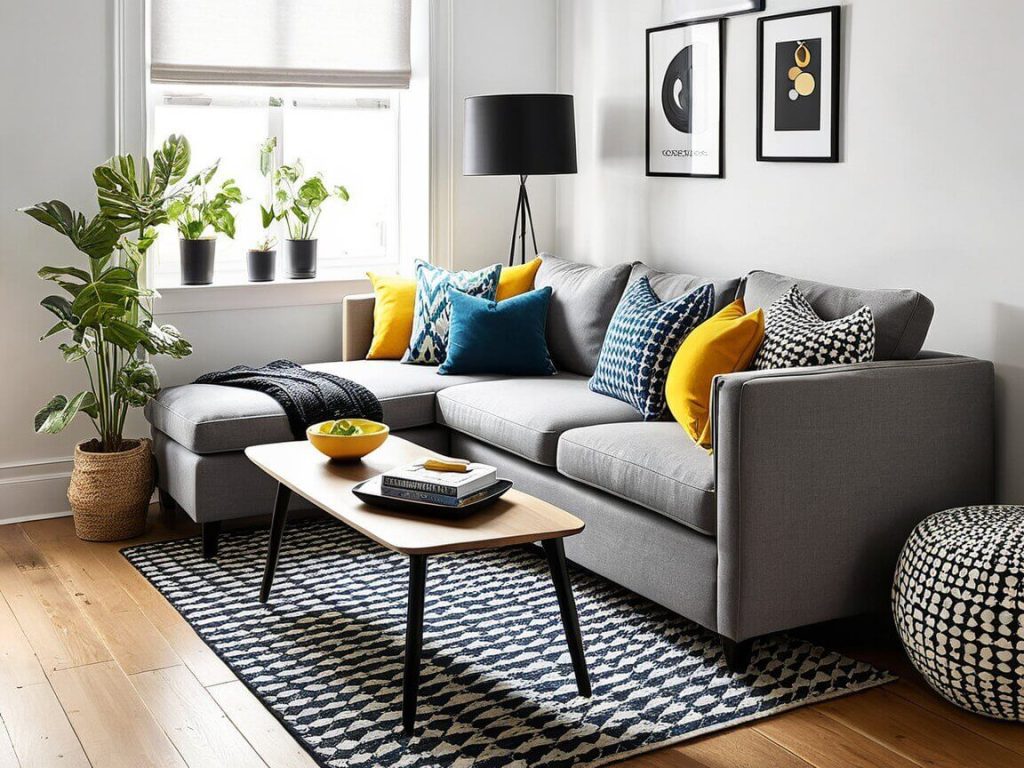 Small Living Room Decor Ideas Play with Pattern