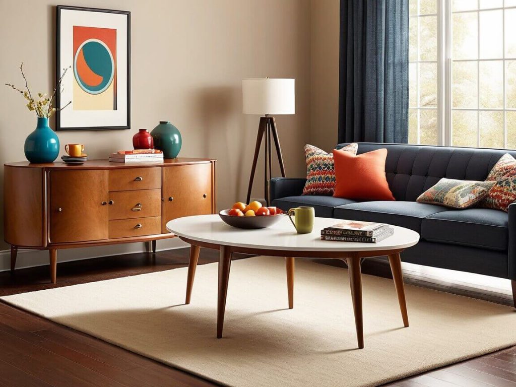 Cozy Modern Living Room design Ideas: Retro-Inspired Furniture