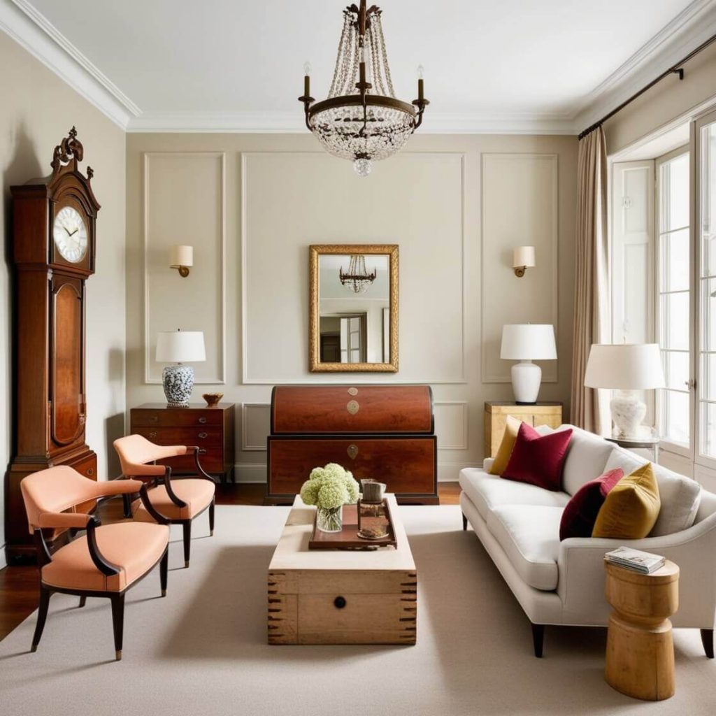 Showcase Antiques with Modern Surroundings