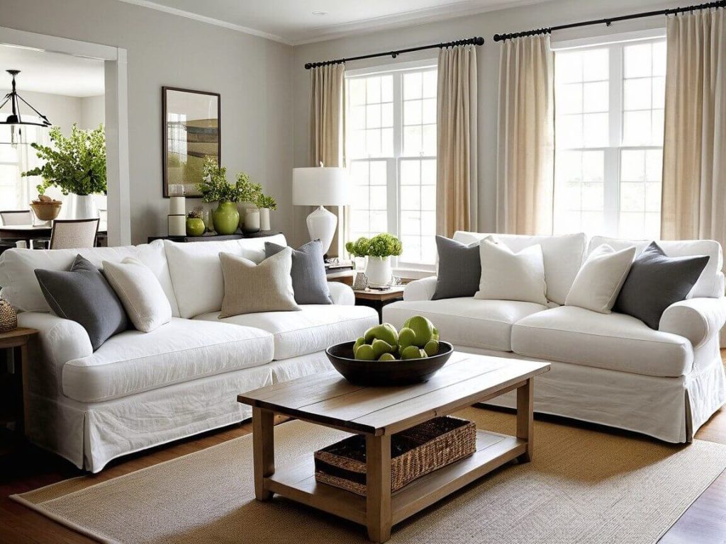 Cozy Modern Living Room design Ideas: Slipcovered Couch