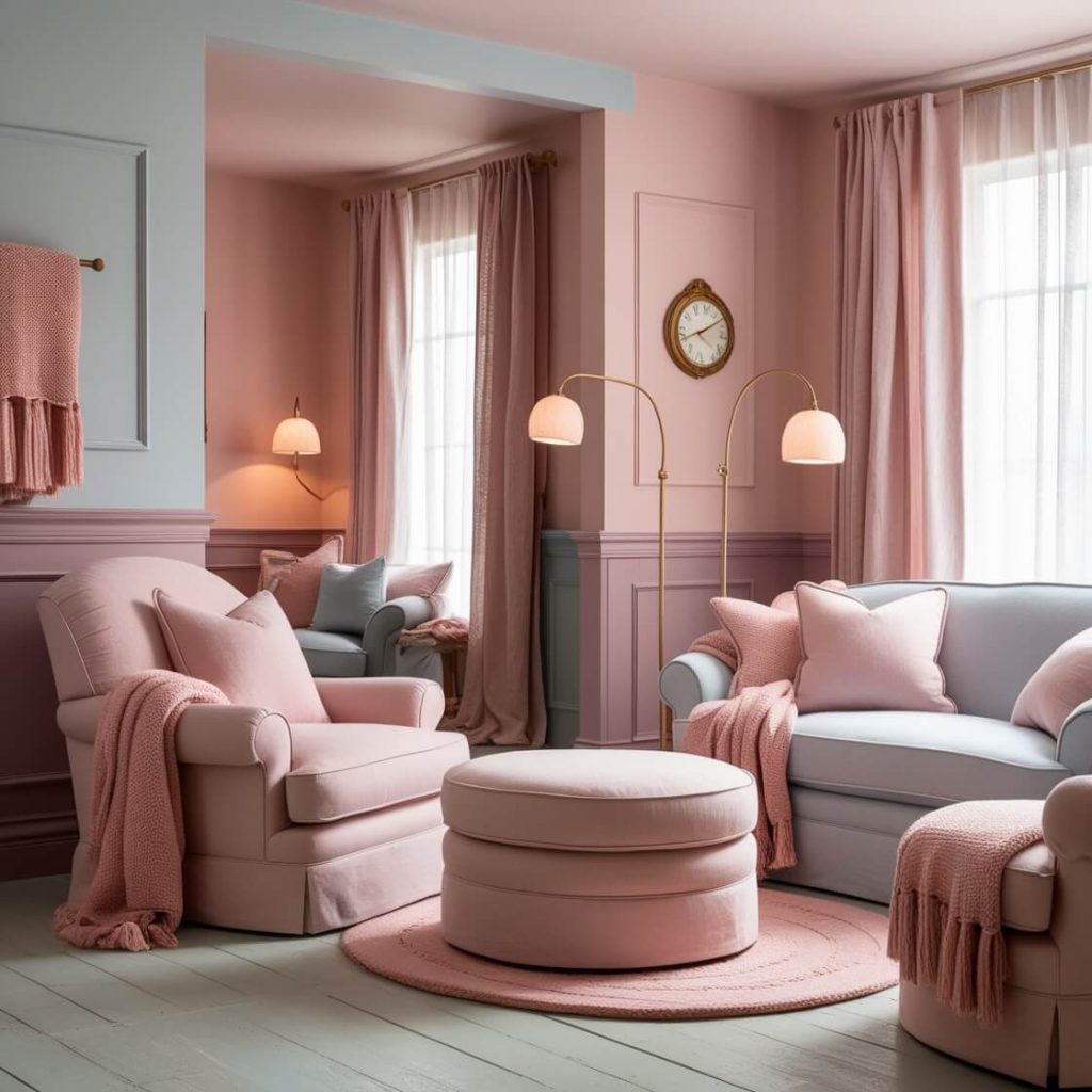 Modern Style Living Room Design Ideas:Soft Pastel Tones
