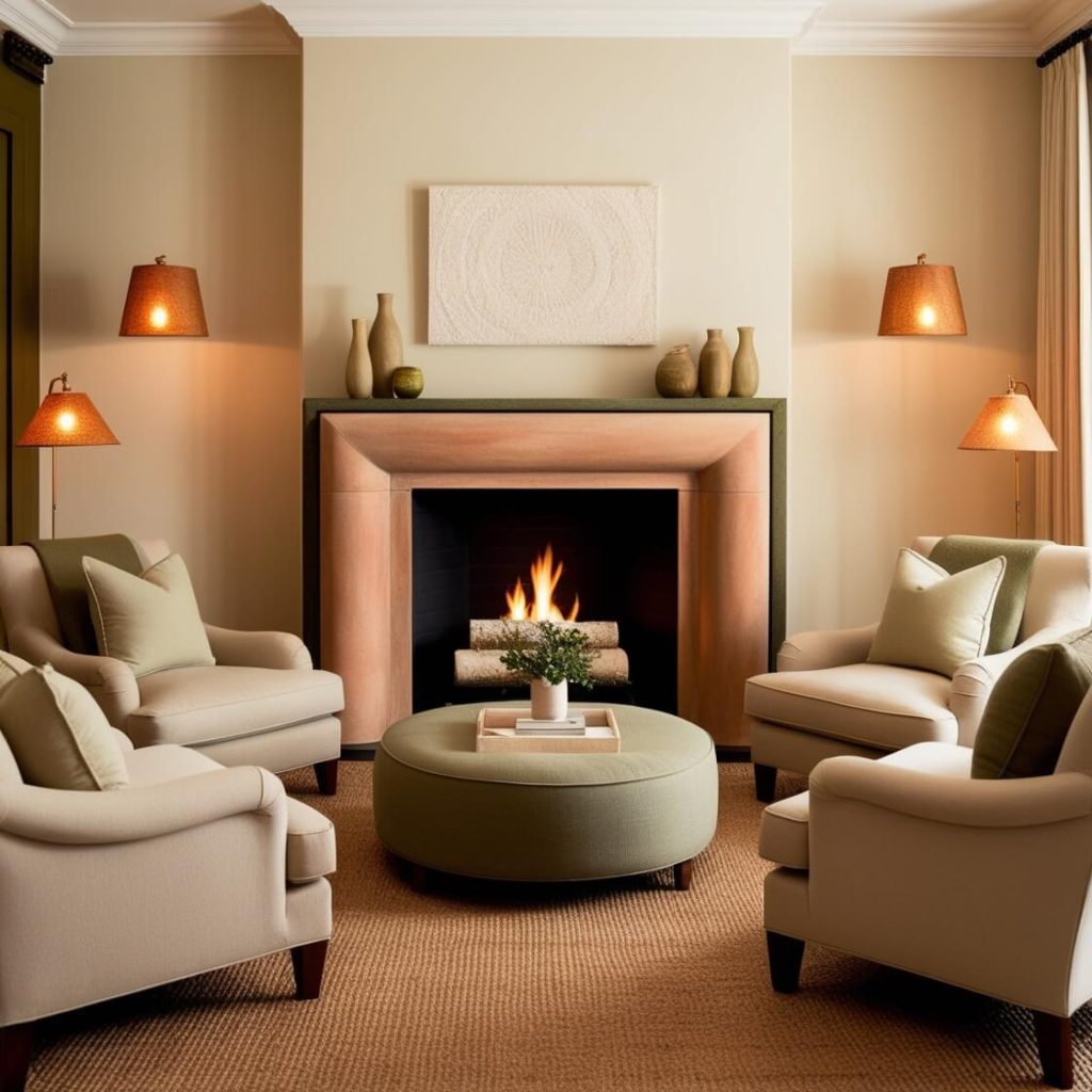 Modern Cozy Living Room Fireplace