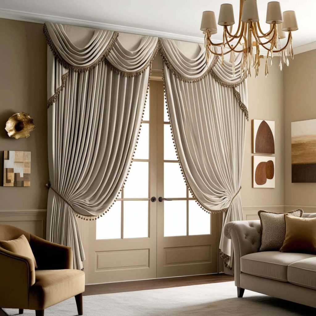 Living Room Modern Curtain Design ideas:Stick with a theme