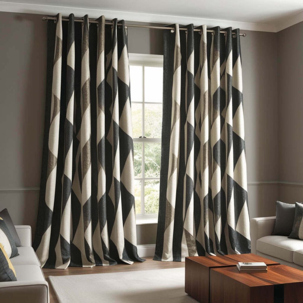 Triangular shaped curtains