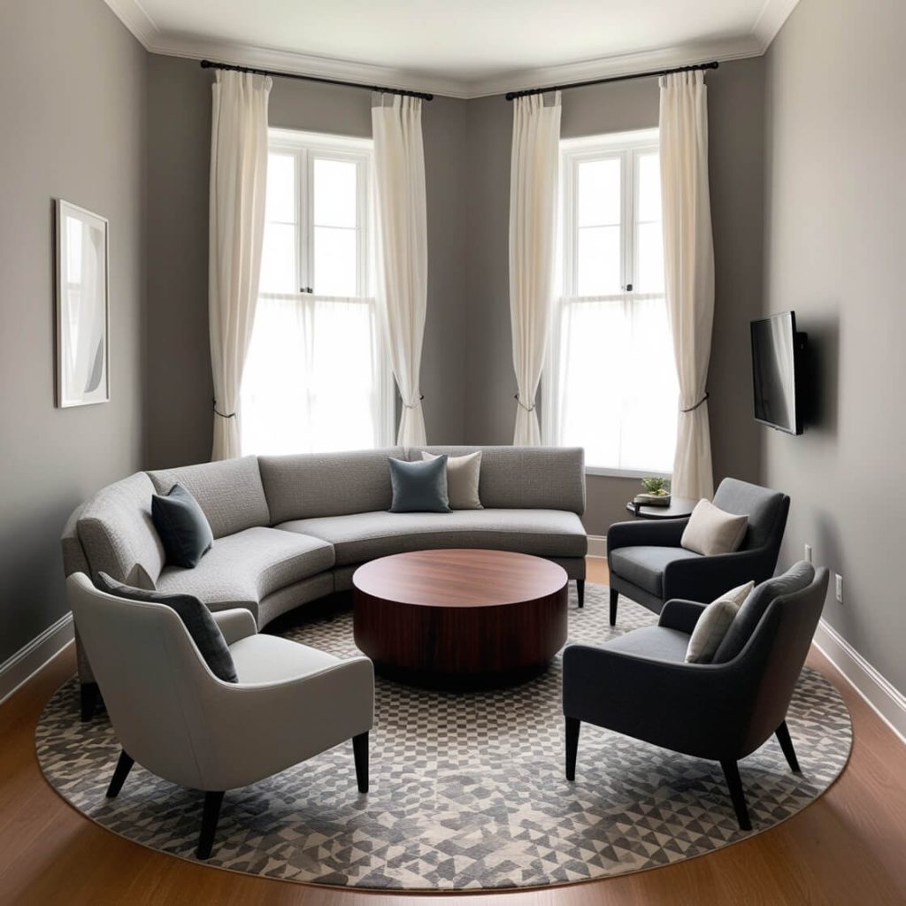 Modern Cozy Living Room Tonal Colours