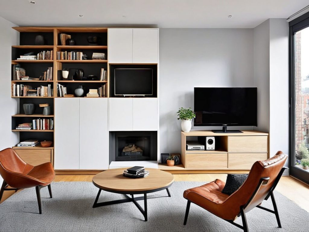 Modern Cozy Living Room Storage
