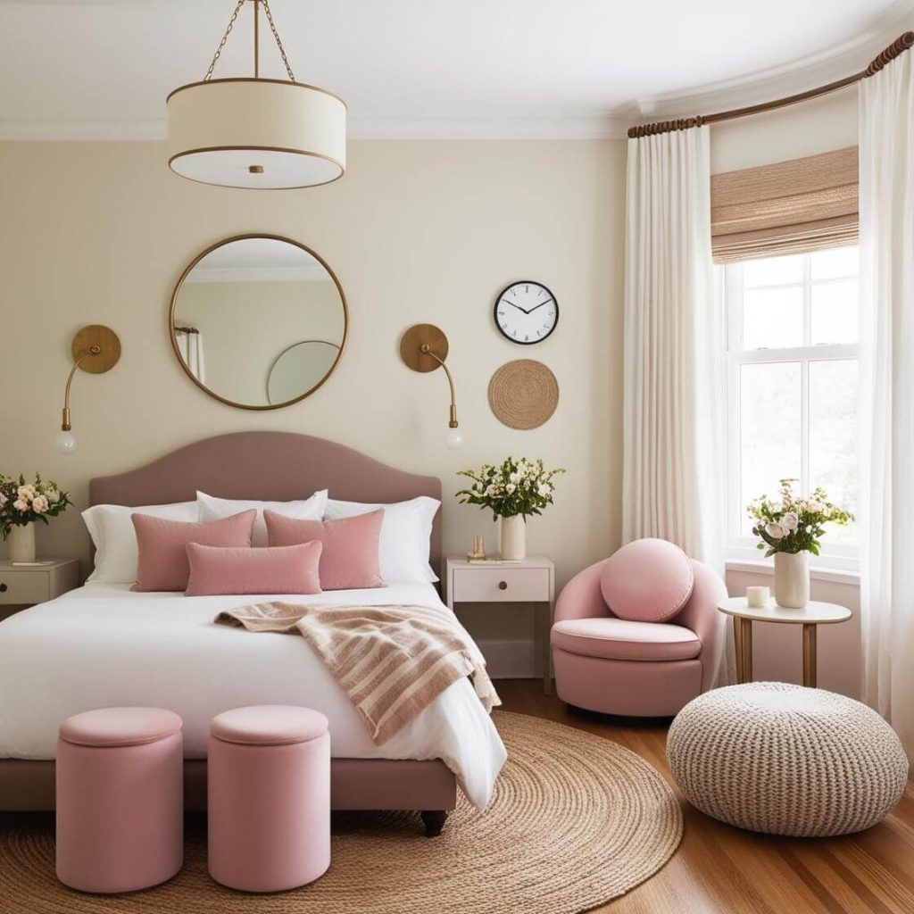 Round Shaped Pink Luxury Bedroom Design