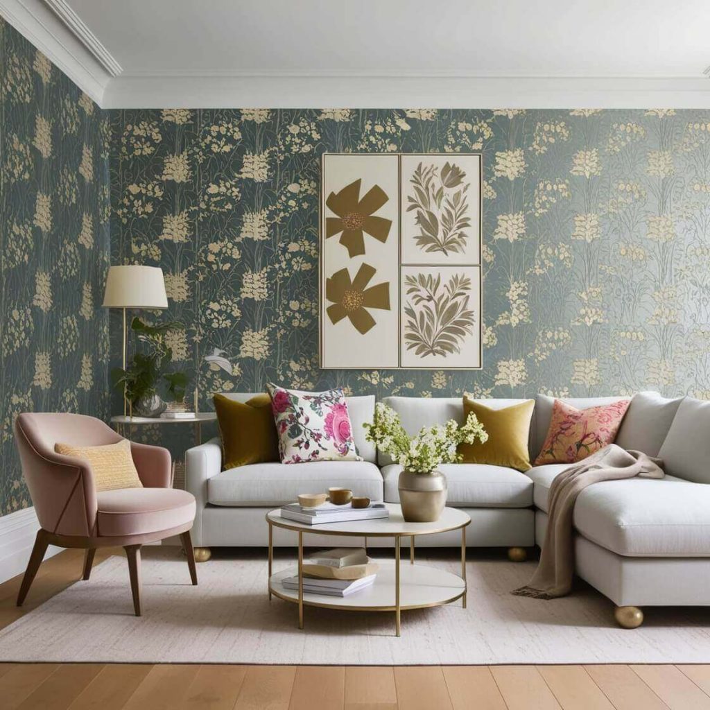 Wall Paper Desig Living Room