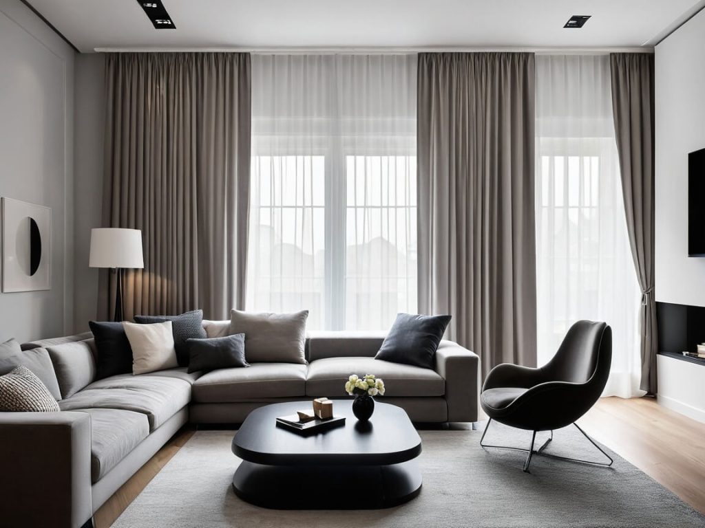 Modern Style Living Room Decor Ideas:curtains Design