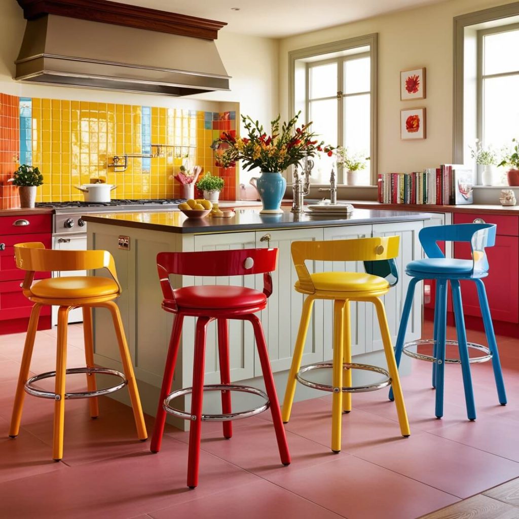 Kitchen Decor Ideas:Colourful Stools