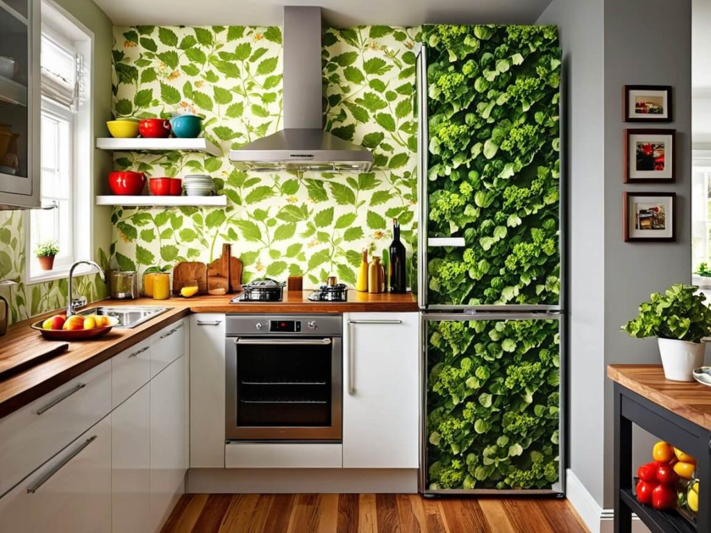 Minimalist Kitchen:Fridge Wallpaper