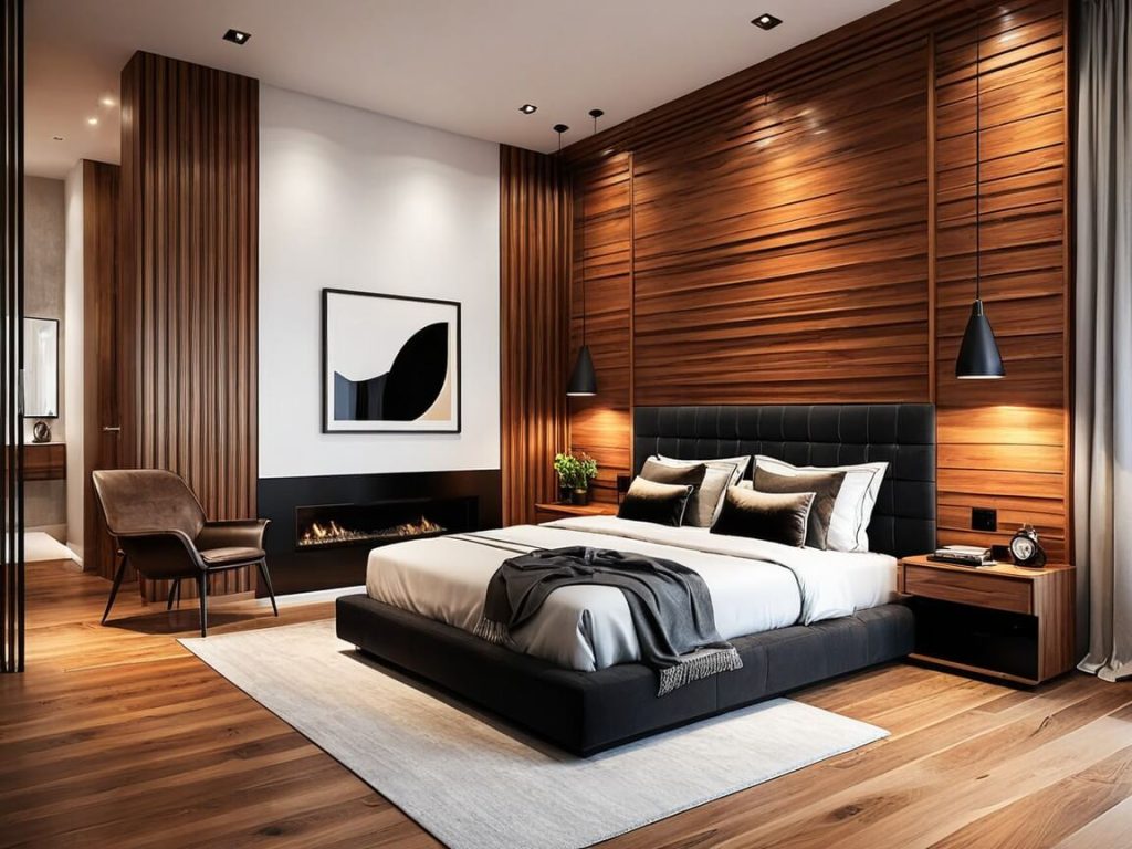 Master Bedroom Decor Ideas:Wood panelling