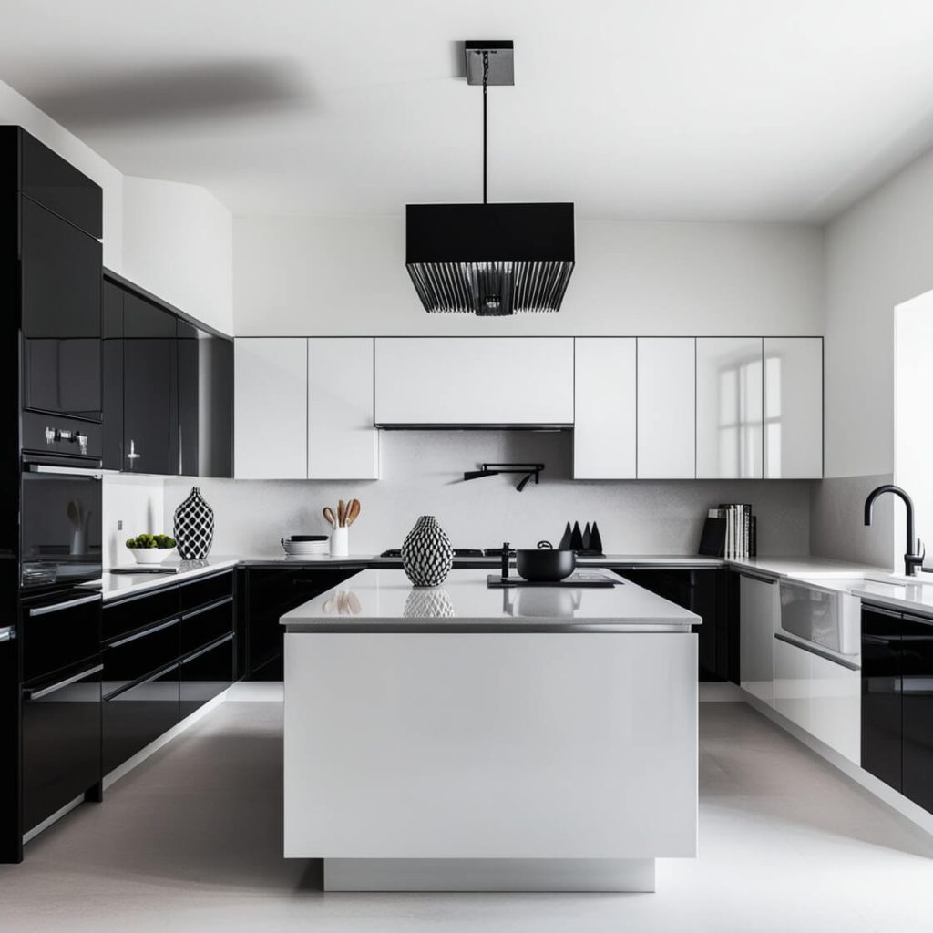 Black and White kitchen Design Ideas