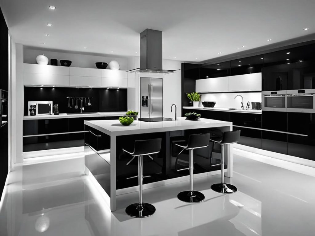 Black and White Luxury Kitchen Themes