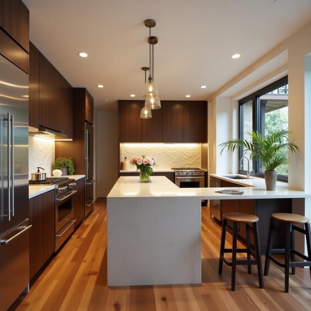 Combining Wood and Stone in Modern Luxury Kitchen Ideas