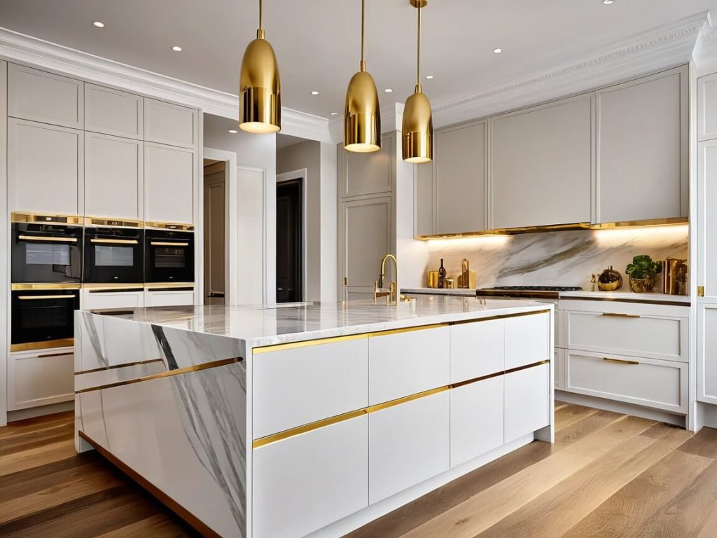 Gold Accents in Luxury and Modern Kitchen Design Ideas